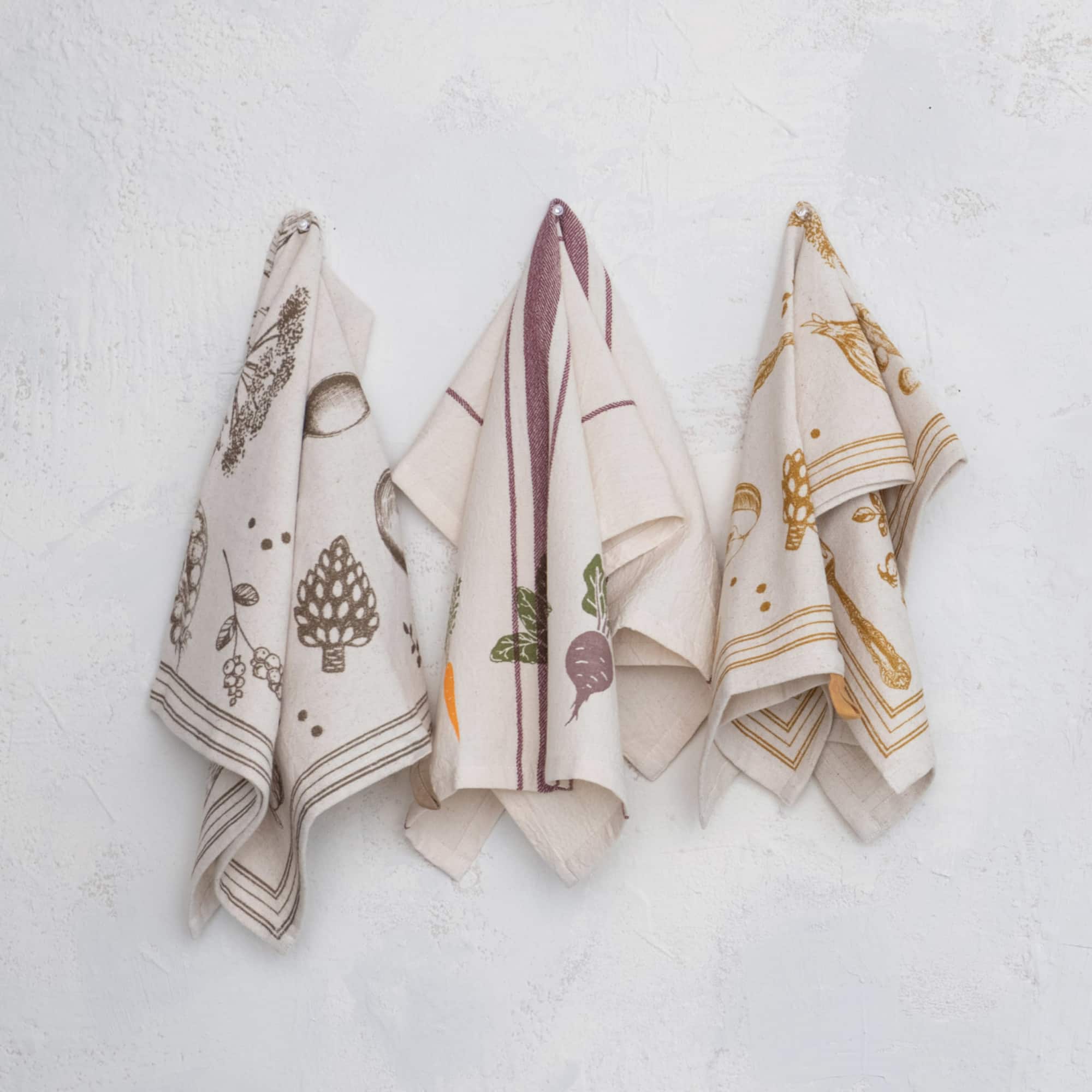 Hello Honey® Garden Bounty Cotton & Linen Tea Towel Collection Set